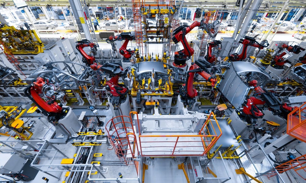 Das Innere einer Produktion - Automobil